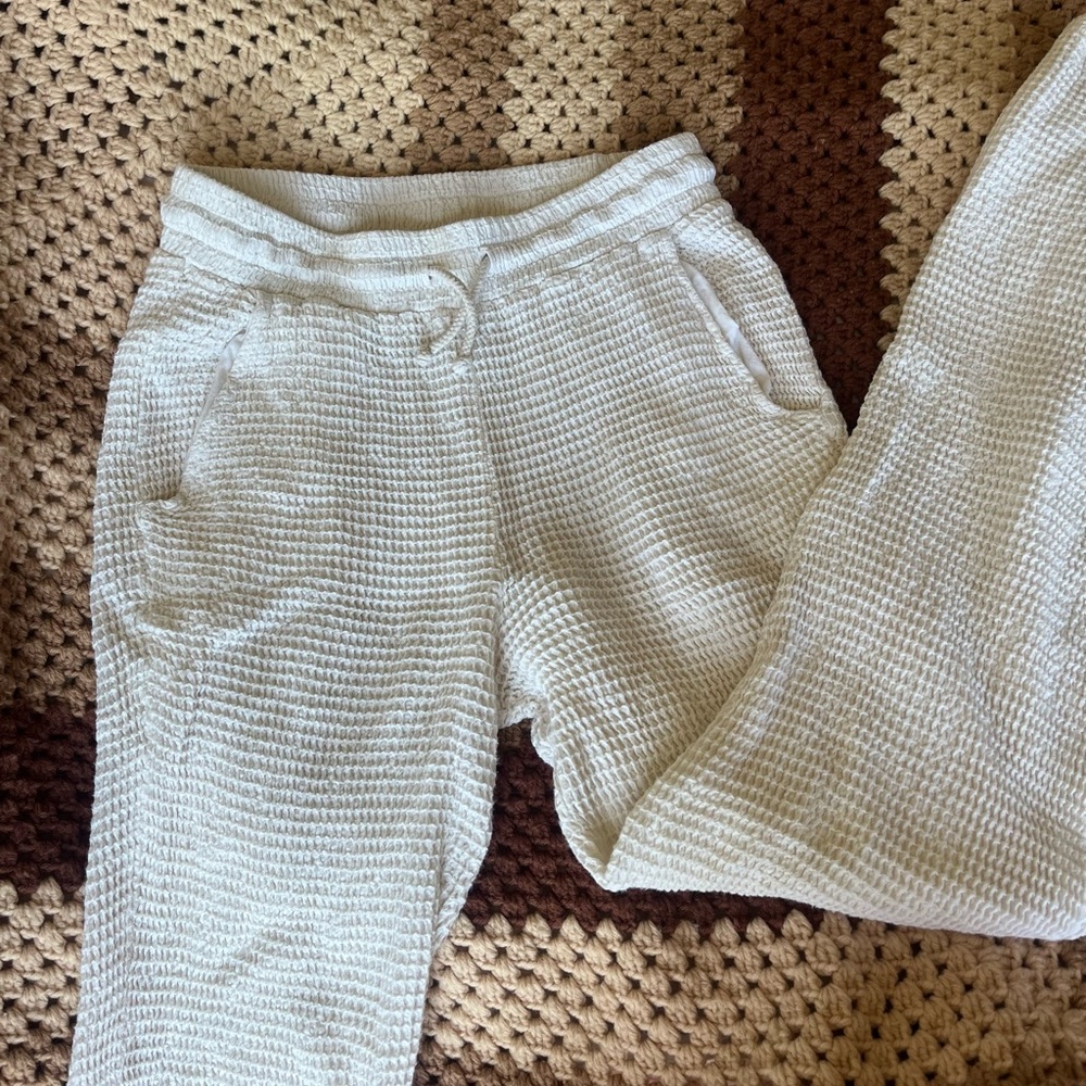 SOLD Donni Waffle Pant in White